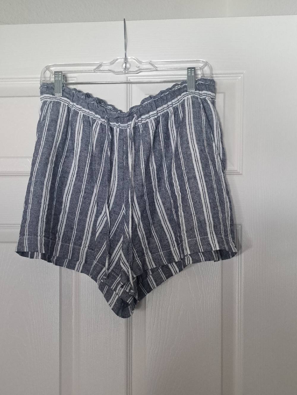 GAP Navy & White Vertical Stripe High-Waist Women's Shorts